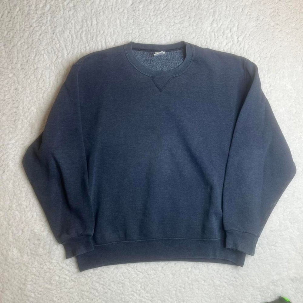 Y2K Russell athletic‎ men's blue faded crew neck sweatshirt boxy skater L